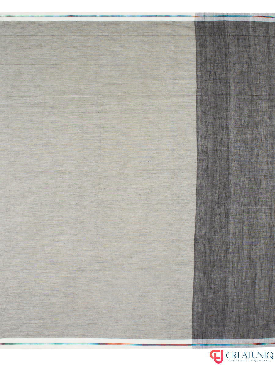 Ball Buti Bengal Handloom Pure Cotton Saree – Black & Grey