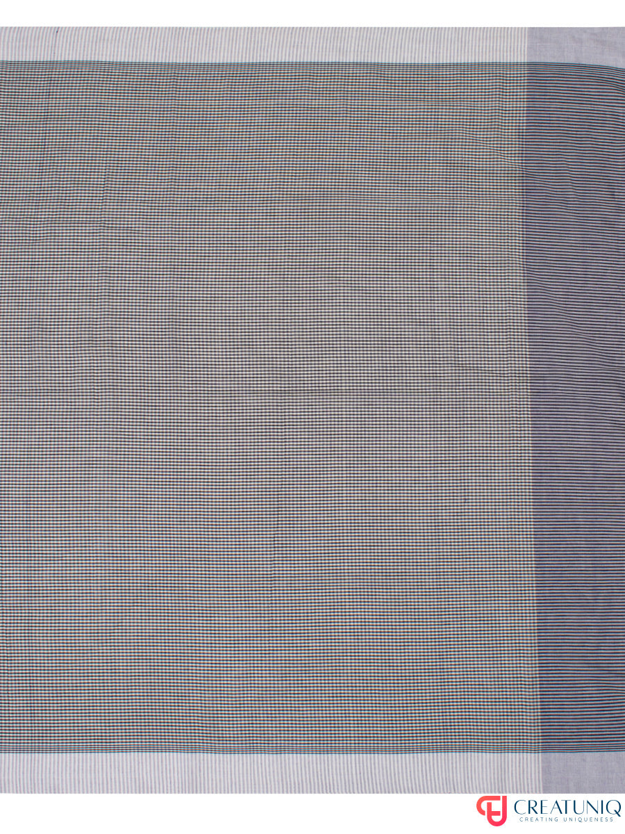 Bengal Handloom Pure Cotton Saree with Subtle Stripes – Shades of Grey