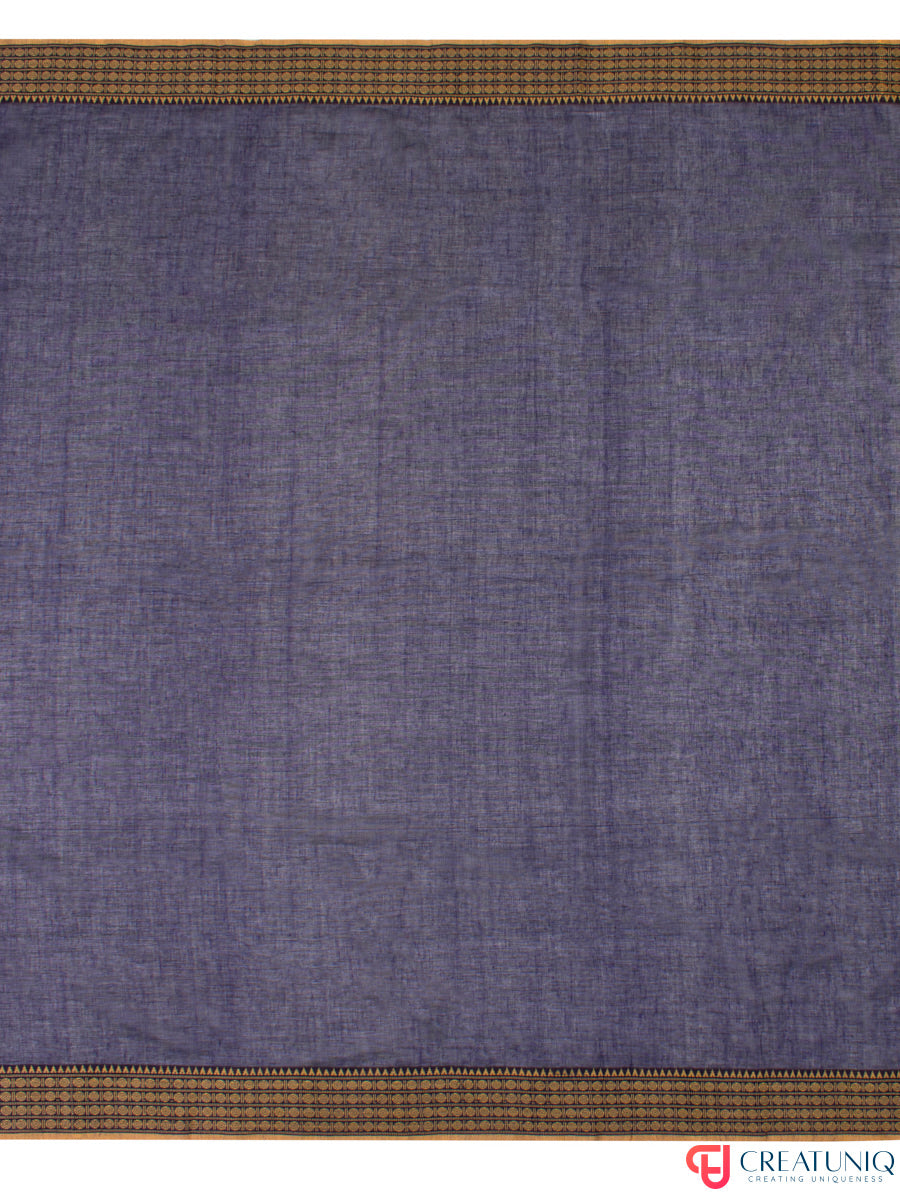 Bomkai Border Pure Cotton Handloom Saree – Blue & White Stripes