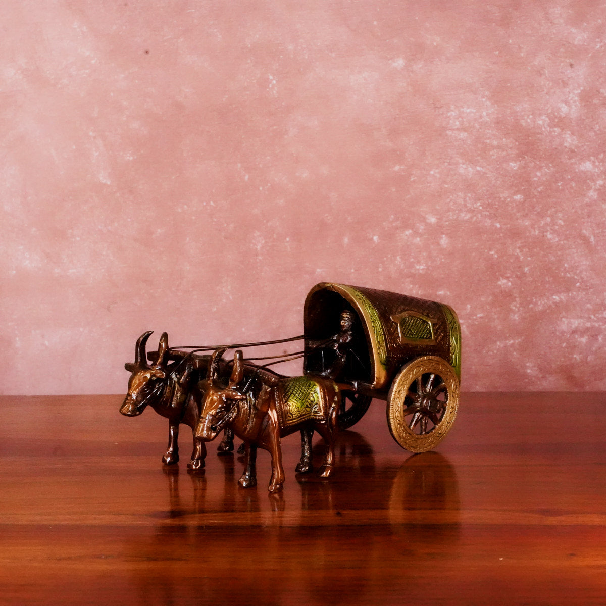 Brass Bullock Cart 3.5" with Vintage Polish