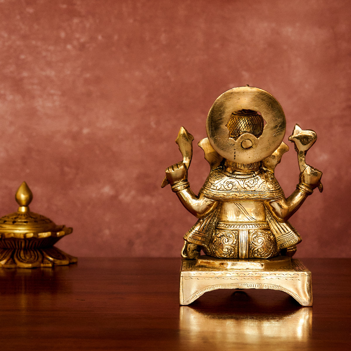 Ganesha Brass Idol 7" with Antique Polish