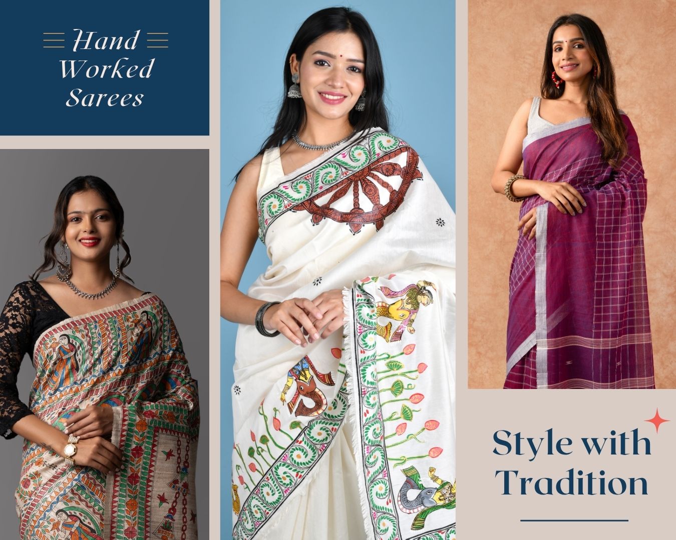 Hand Worked Sarees