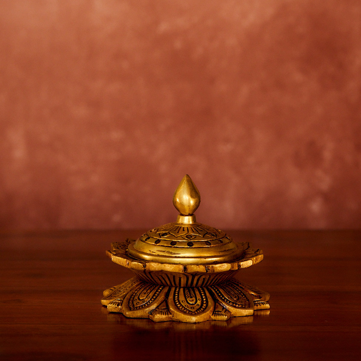 Handmade Brass Dhoop Dani 4" with Antique Polish