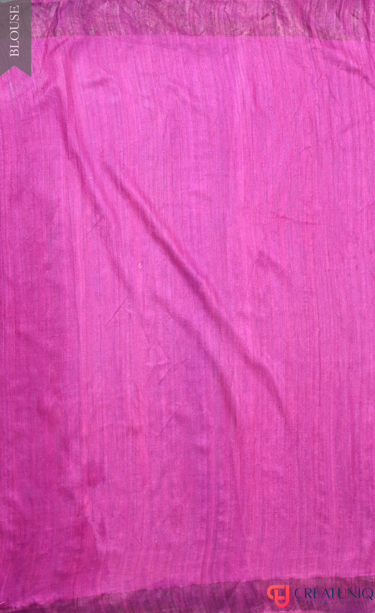 Handwoven Pure Silk Saree Adorned with Floral Motifs - Pink