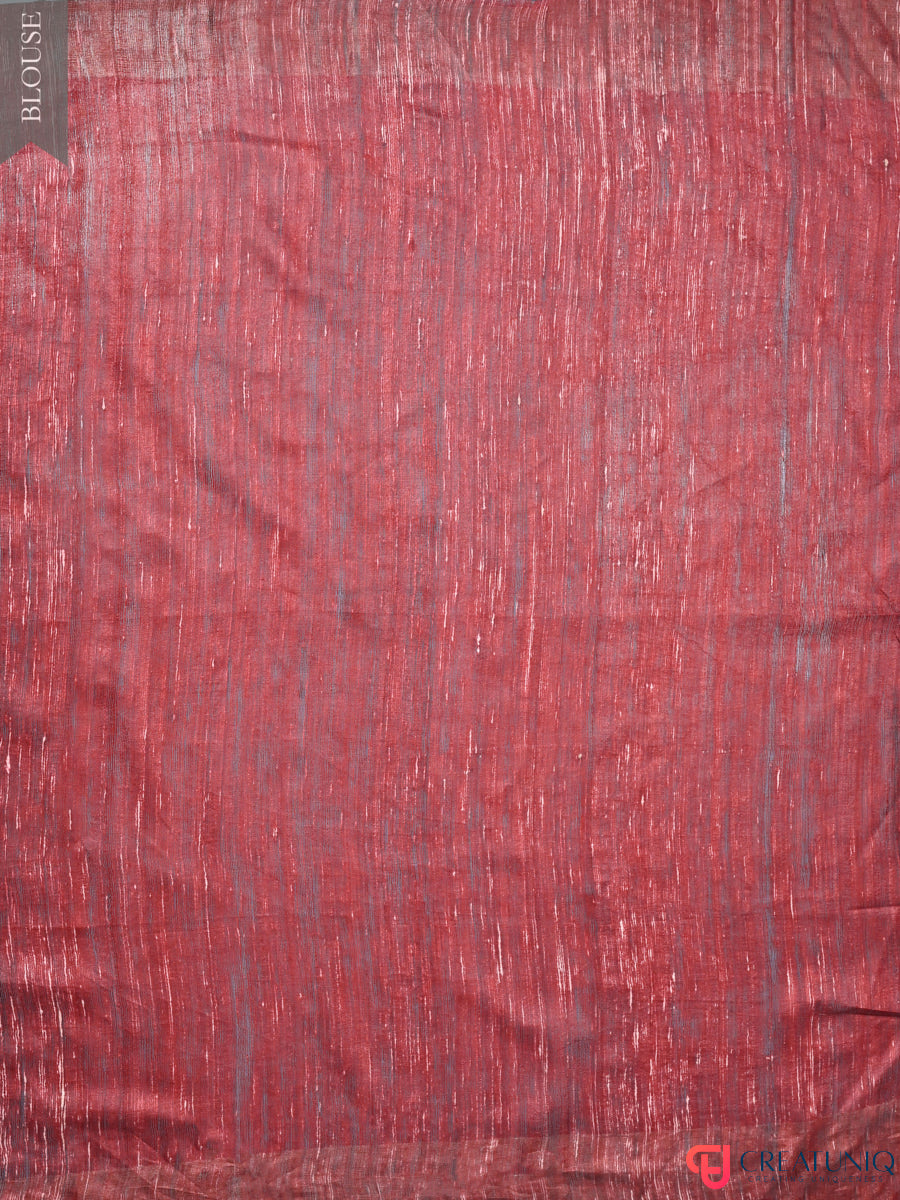 Handwoven Pure Silk Saree Adorned with Regal Geometric Design - Pink and Brown