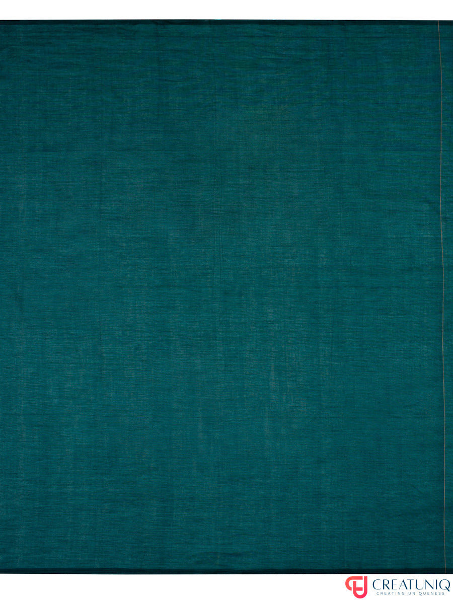 Katia Strip Bengal Handloom Pure Mul Cotton Saree – Blue & Grey