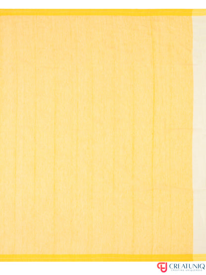 Ball Buti Bengal Handloom Pure Cotton Saree – Off White & Yellow