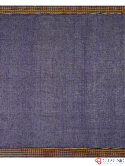 Bomkai Border Pure Cotton Handloom Saree – Blue & White Stripes