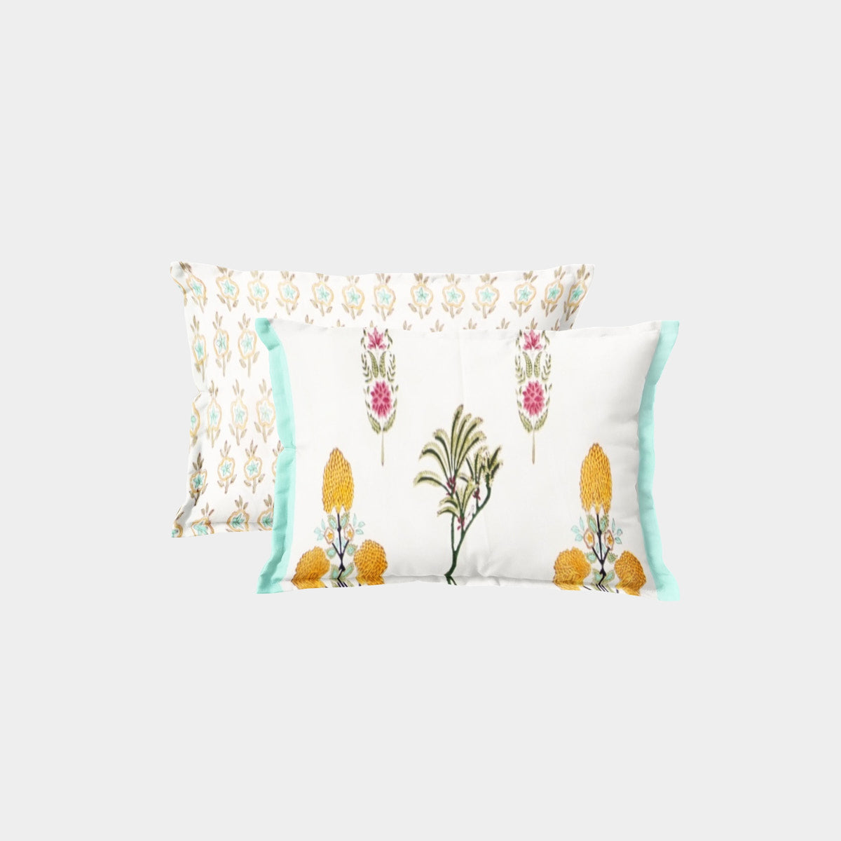 Botanical Bliss Hand Block Printed Cotton Bedsheet