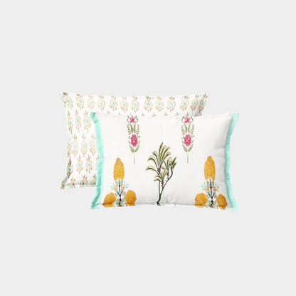 Botanical Bliss Hand Block Printed Cotton Bedsheet