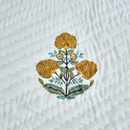 Botanical Bliss Reversible Hand Block Printed Cotton Quilt