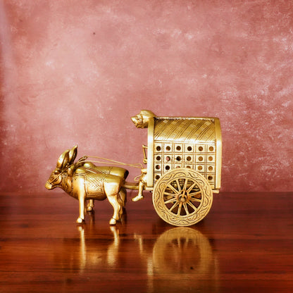 Brass Chariot 6" with Antique Polish