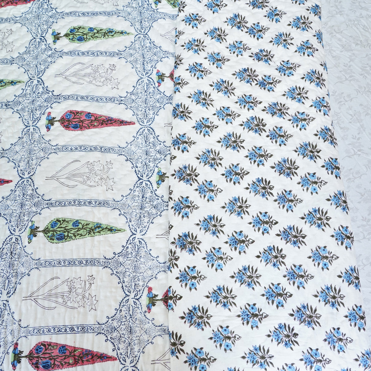 Colorful Cypress Reversible Hand Block Printed Cotton Quilt