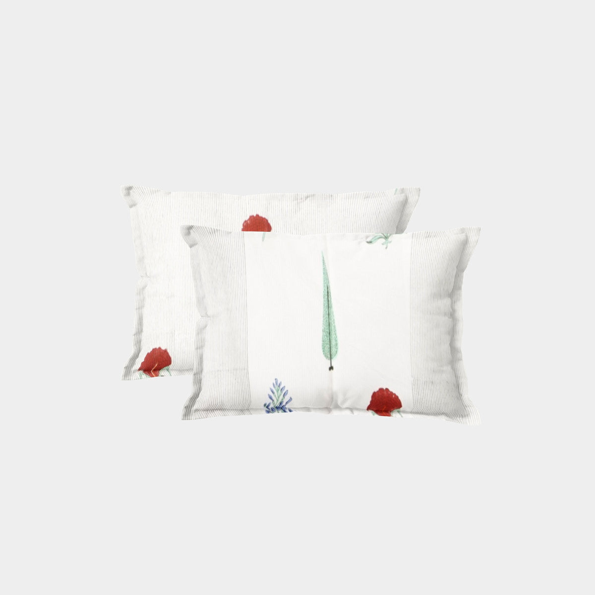 Cypress with Red Flower Hand Block Printed Cotton Bedsheet