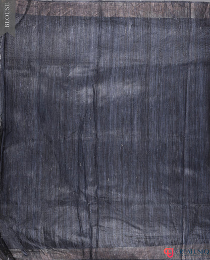 Handwoven Pure Silk Saree Adorned with Dancer Motif - Black