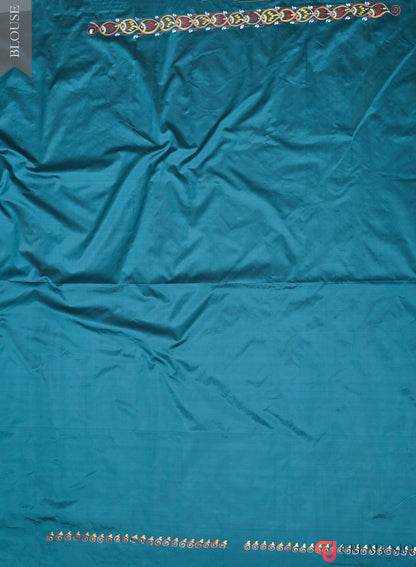 Exquisite Hand-Painted Pattachitra Pure Silk Saree Depicting Mathura Vijay