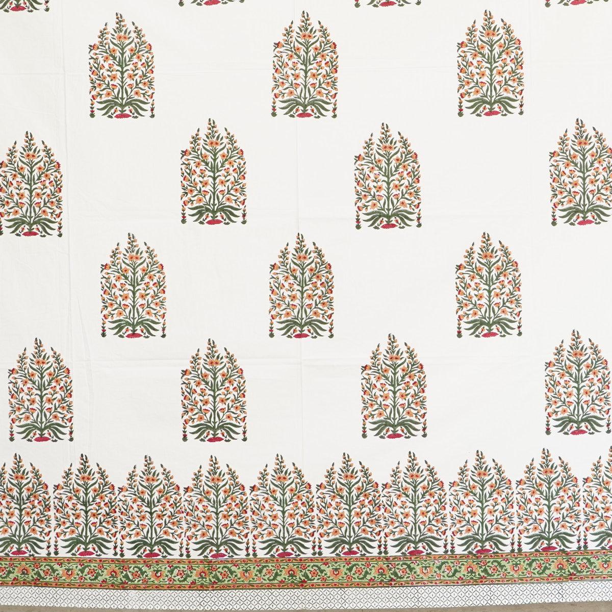 Floral Elegance Hand Block Printed Cotton Bedsheet