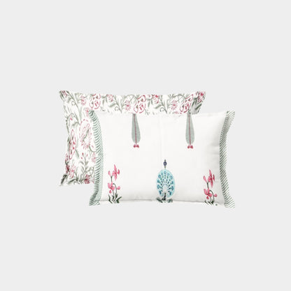 Garden Glow Hand Block Printed Cotton Bedsheet