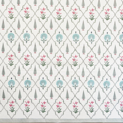 Garden Glow Hand Block Printed Cotton Bedsheet