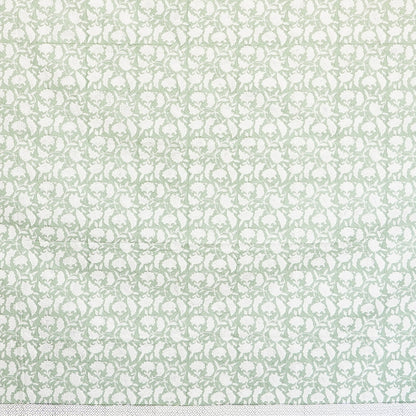 Green Hive Floral Hand Block Printed Cotton Bedsheet