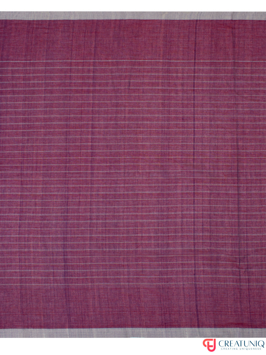 Grey Checkbox Bengal Handloom Pure Cotton Saree – Magenta