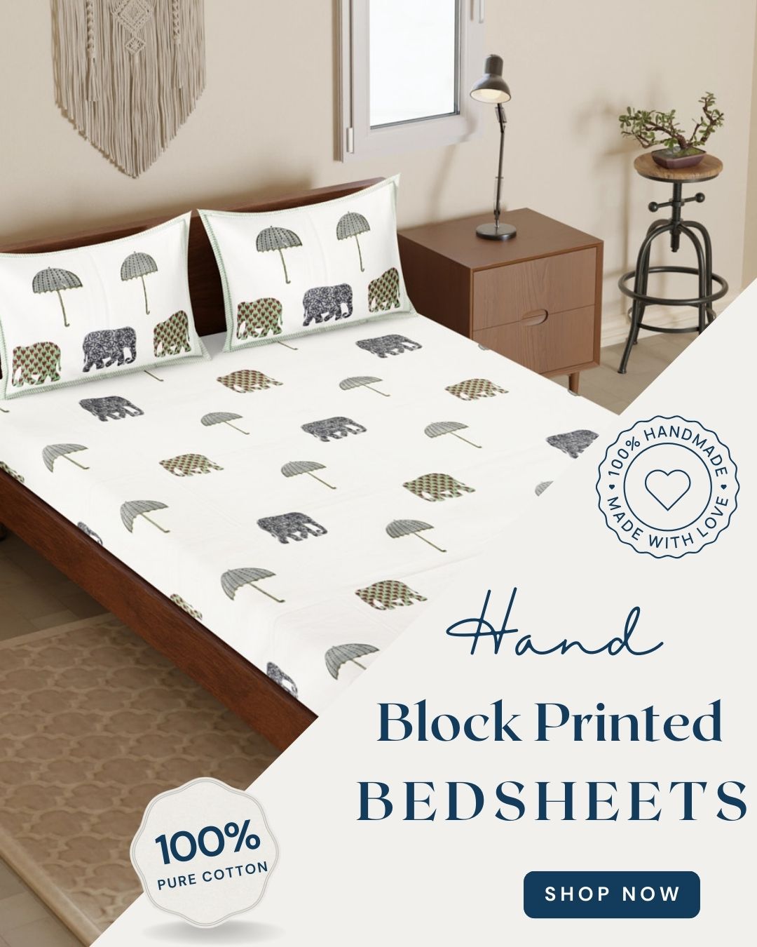 Hand Block Printed Bedsheets
