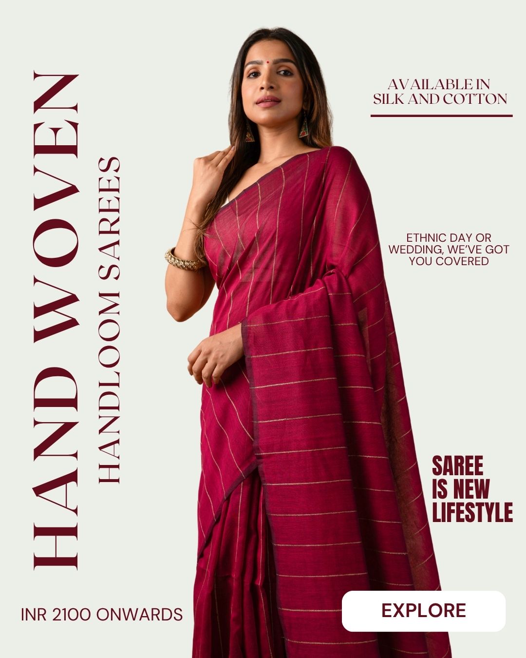 Hand Woven Handloom Saree