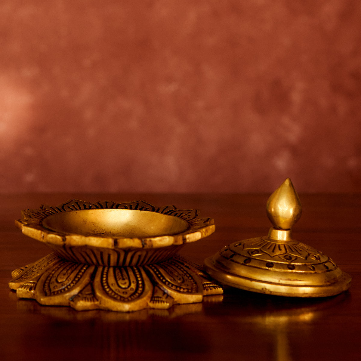 Handmade Brass Dhoop Dani 4" with Antique Polish