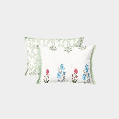 Leaf and Bloom Hand Block Printed Cotton Bedsheet