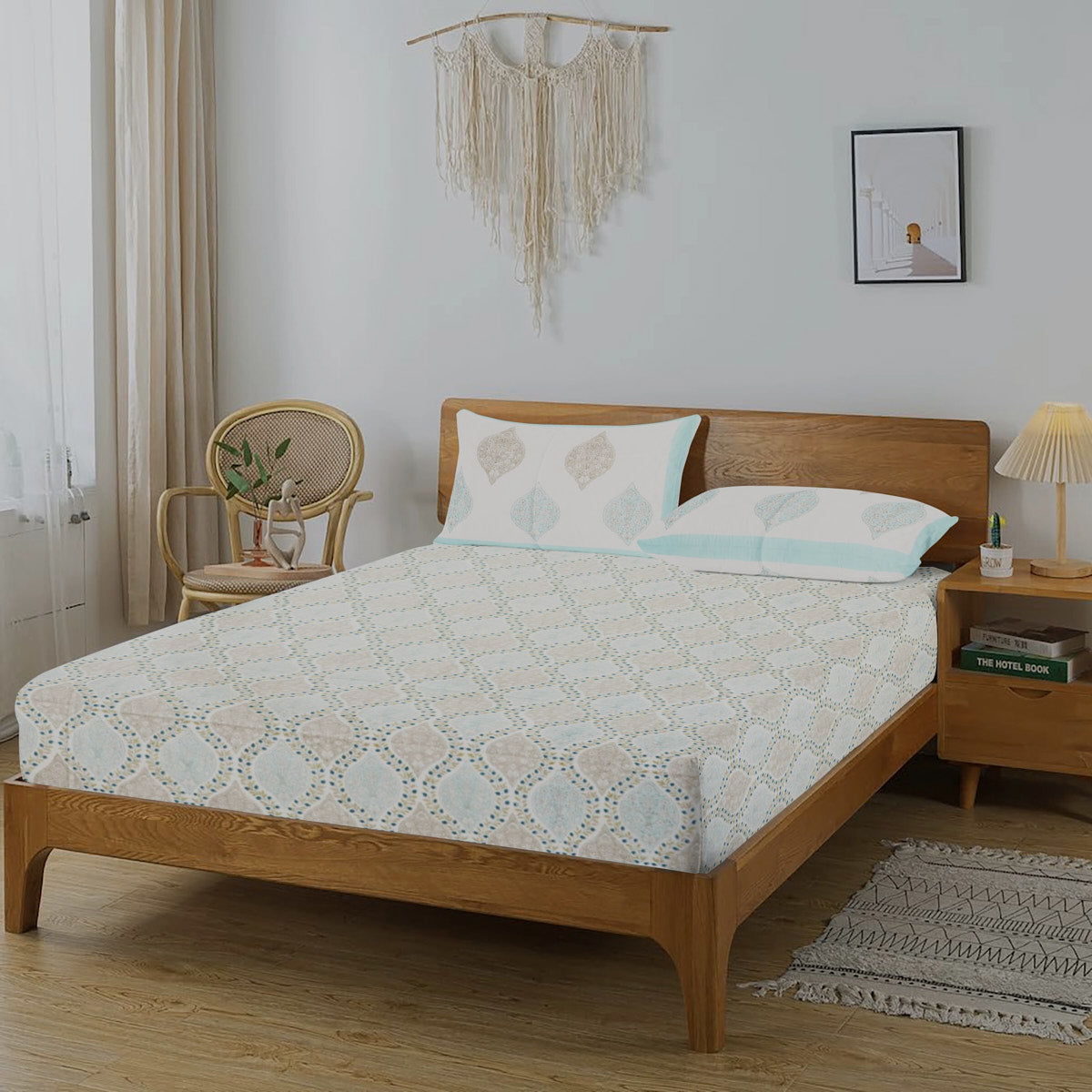 Leafy Hive Hand Block Printed Cotton Bedsheet