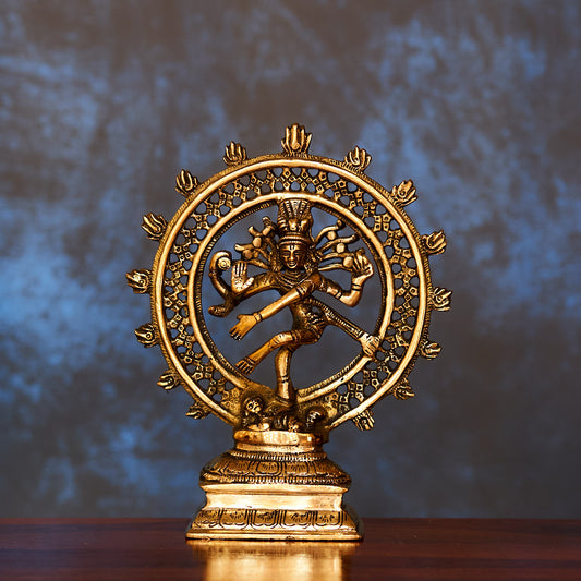 Nataraja Brass Idol 8" with Antique Polish