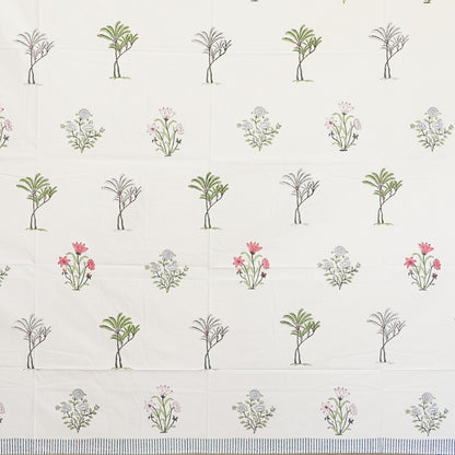 Nature’s Bloom Hand Block Printed Cotton Bedsheet