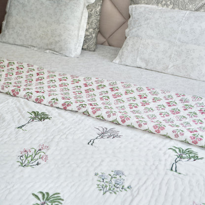 Nature’s Bloom Reversible Hand Block Printed Cotton Quilt