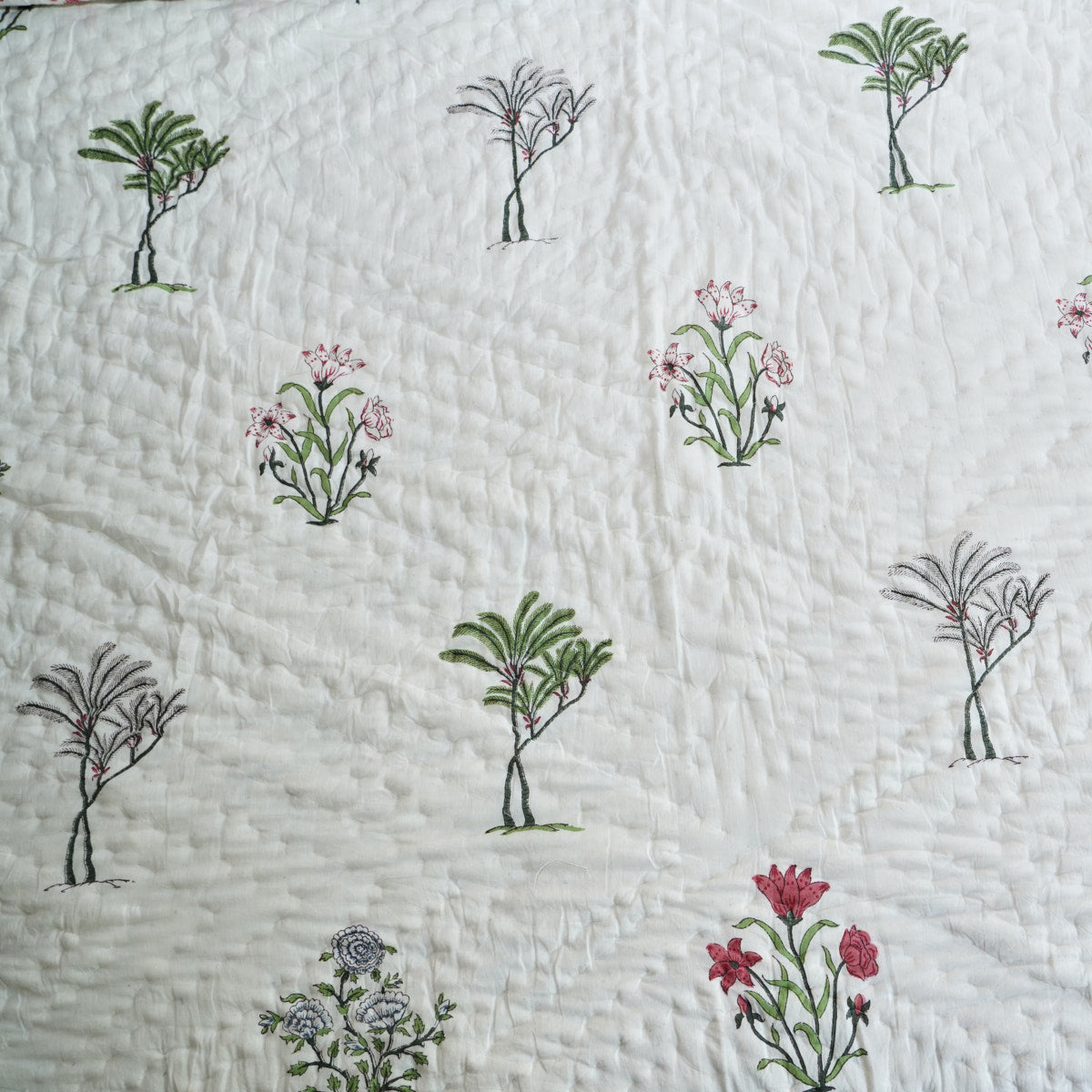 Nature’s Bloom Reversible Hand Block Printed Cotton Quilt