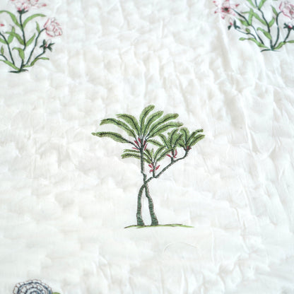 Nature’s Bloom Reversible Hand Block Printed Cotton Quilt