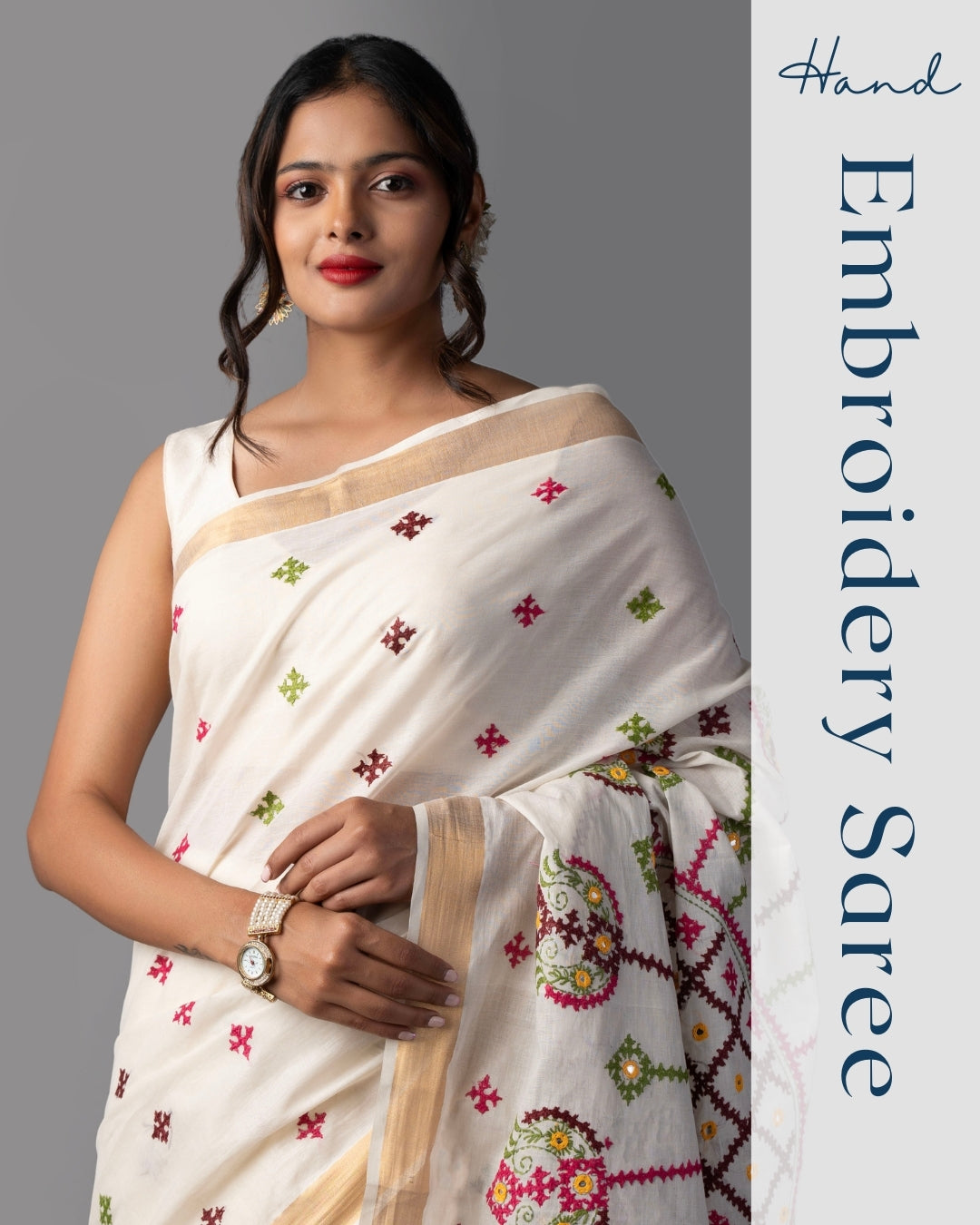 New Hand Embroidery Saree