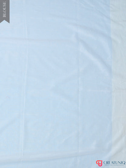 Pure Cotton Off White With Floral Design and Peacock Motif