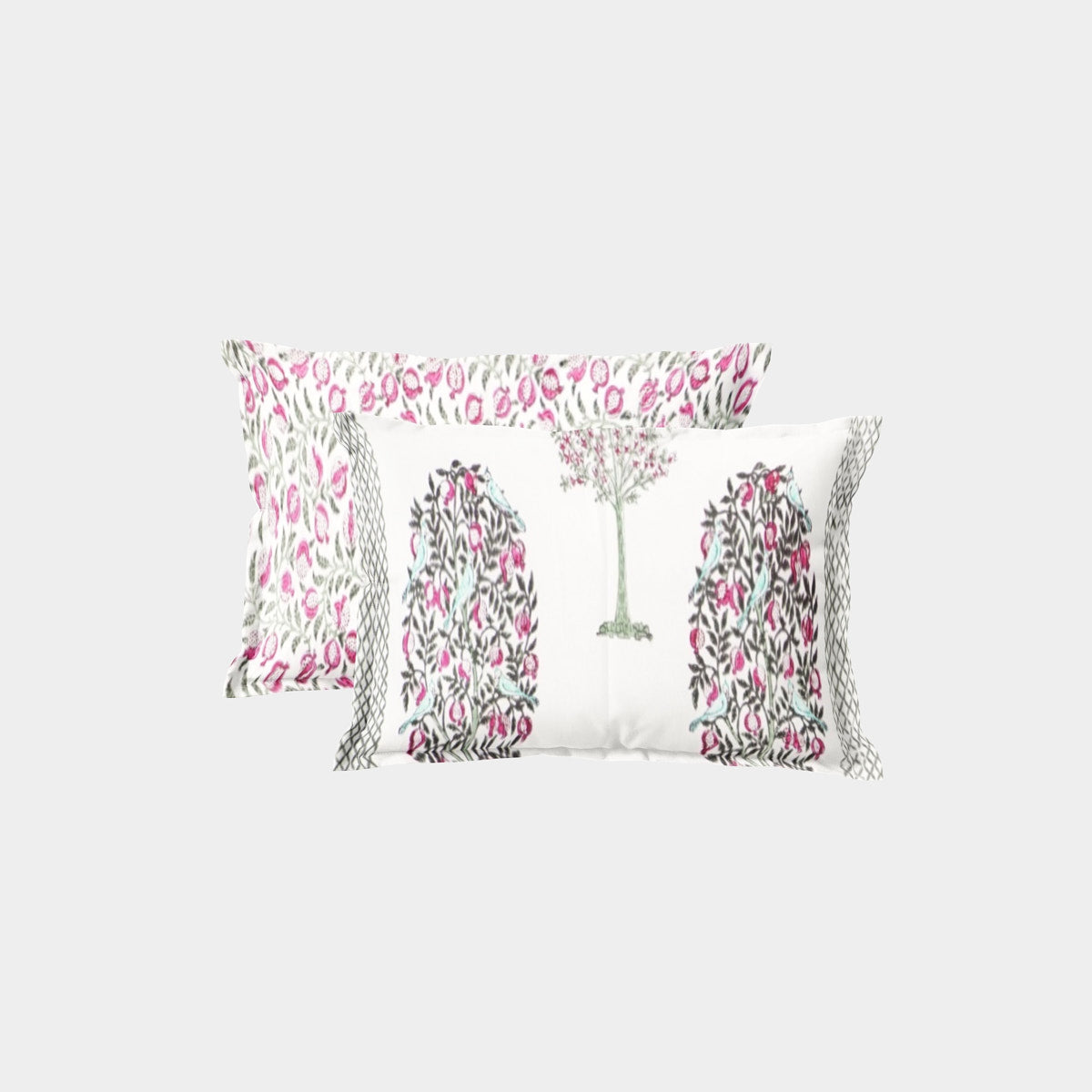 Vibrant Floral Tree Hand Block Printed Cotton Bedsheet