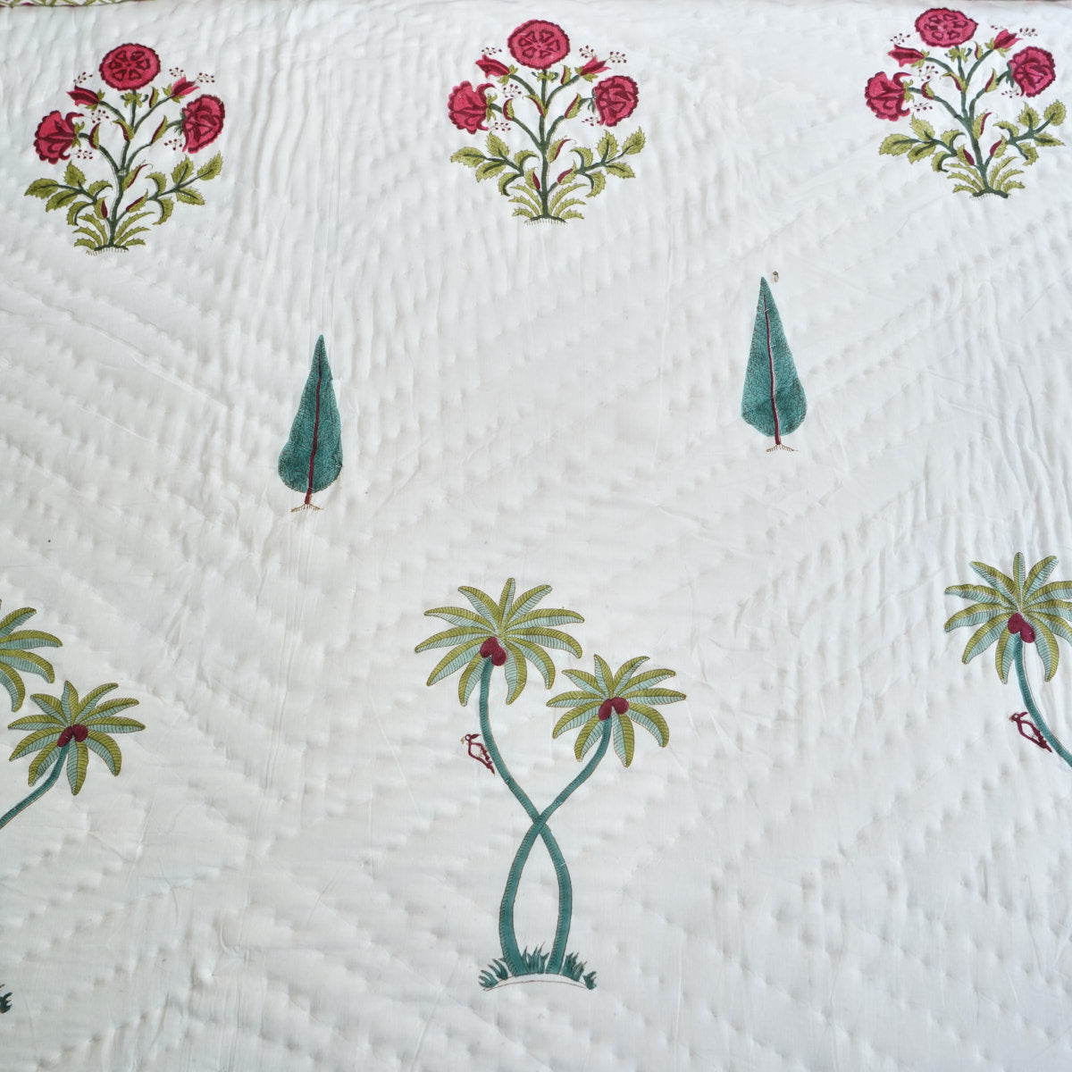 Wood Packer Reversible Hand Block Printed Cotton Quilt