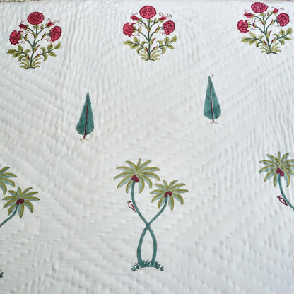 Wood Packer Reversible Hand Block Printed Cotton Quilt